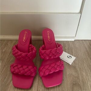 Women's Pink Braided Sandals